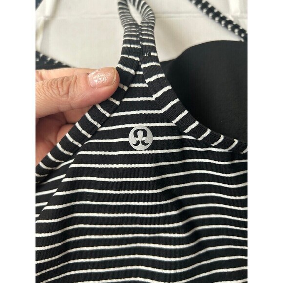 Lululemon Power Y Tank Black & White Stripes 8 - Picture 3 of 8